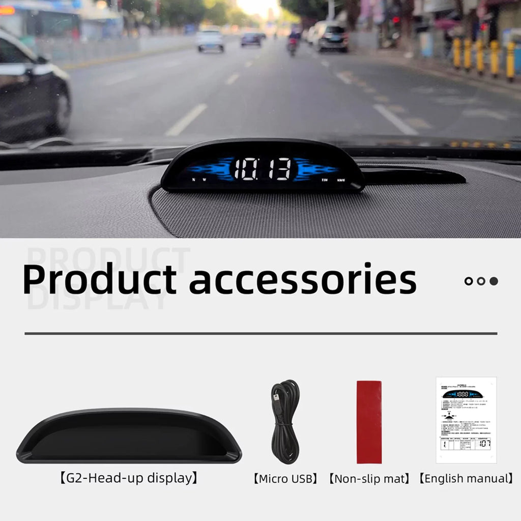 Walmeck Car Head-up Display Digital GPS Navigation Speedometer GPS Dual System Display Screen with Speed/Time/Direction/Mileage Vehicle Overspeed Alarm Fatigue Driving Alarm