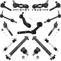 Detroit Axle - 16pc Front Suspension Kit for 1998-2002 Mercury Grand Marquis Lincoln Town Car  Crown Victoria, Ball Joints Tie Rods Pitman Idler Arms Adjusting Sleeves Front Rear Sway Bars