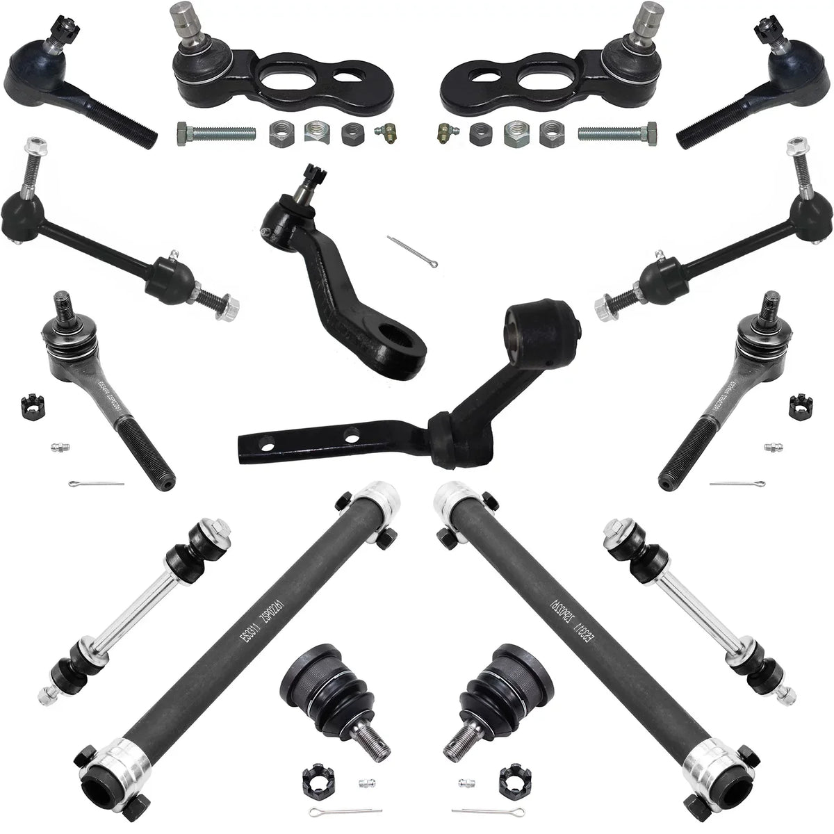 Detroit Axle - 16pc Front Suspension Kit for 1998-2002 Mercury Grand Marquis Lincoln Town Car  Crown Victoria, Ball Joints Tie Rods Pitman Idler Arms Adjusting Sleeves Front Rear Sway Bars