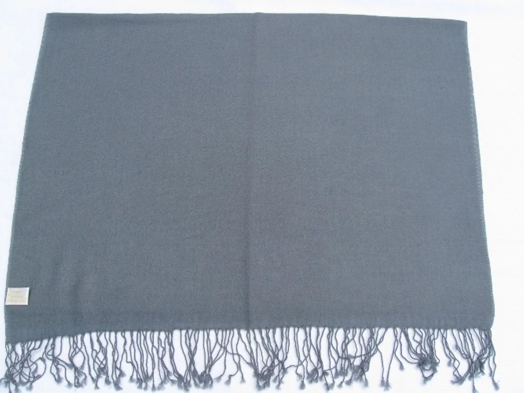 Shawl/Shawls/Scarf/Scarves/Wrap/Stole/Muffler/Cape/Ruana/Blanket/Throw/Pashmina Shawl/Cashmere Scarf/Wool/Silk (Slate Grey Regular Shawl)