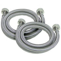 (SET OF 2) Stainless Steel  Fill Inlet Hose for Whirlpool, Kenmore , Maytag Washer. Edgewater Parts 6 Ft