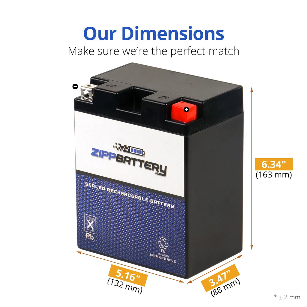 Zipp Battery YTX14AHL-BS (14AHL-BS 12 Volt,12 Ah, 210 CCA) Motorcycle Battery for Suzuki 750cc Gsx-r750 1989