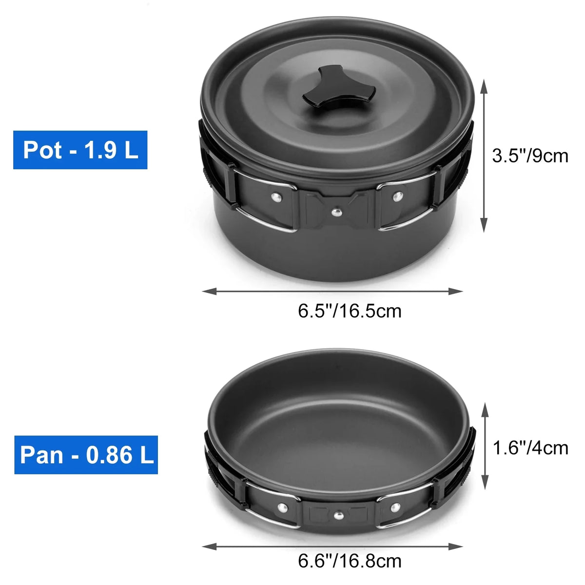 ODOLAND 12pcs Camping Cookware Mess Kit with Mini Stove, Lightweight Pot Pan Kettle with 2 Cups, Fork Knife Spoon Kit for Backpacking, Outdoor Camping Hiking and Picnic