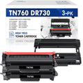 TN760 TN730 Toner Cartridge and DR730 Drum Unit Set appropriate for Brother DCP-L2550DW HL-L2350DW MFC-L2710DW MFC-L2690DW Printer (2x TN-760 Toner, 1x DR-730 Drum Unit )