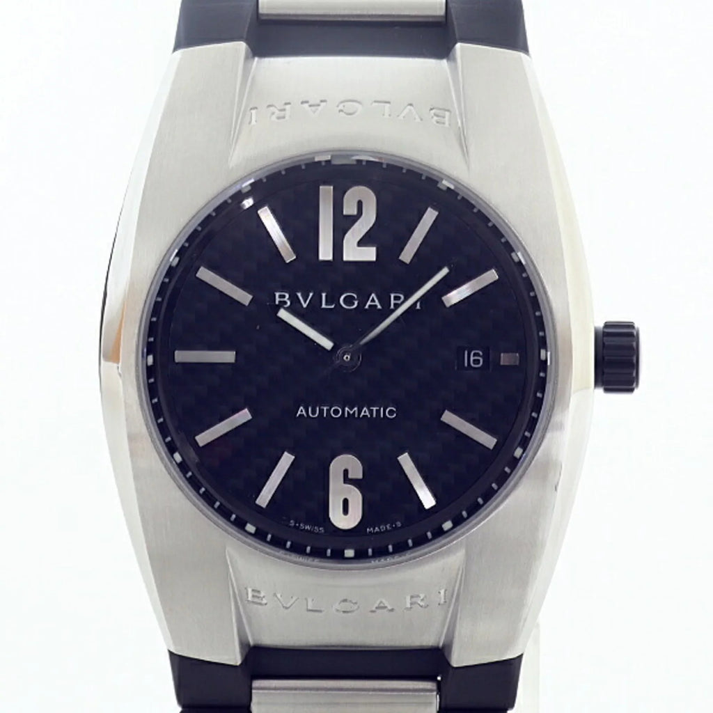Pre-Owned BVLGARI Bulgari men's watch Ergon EG40S black (black) dial rubber belt self-winding (Good)