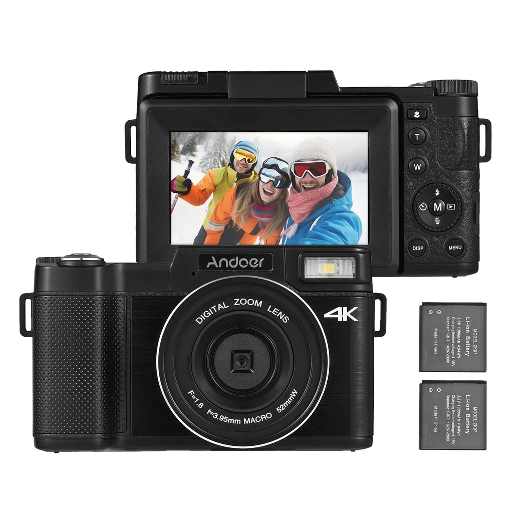 Andoer-2 Digital camera,TFT Rotatable Screen Rotatable Screen 48MP  16X Support 3.0-inch TFT Rotatable 2pcs Batteries Screen 48MP 4K Camera 3.0-inch TFT Portable Camera 3.0-inch 48MP 4K  dsfen