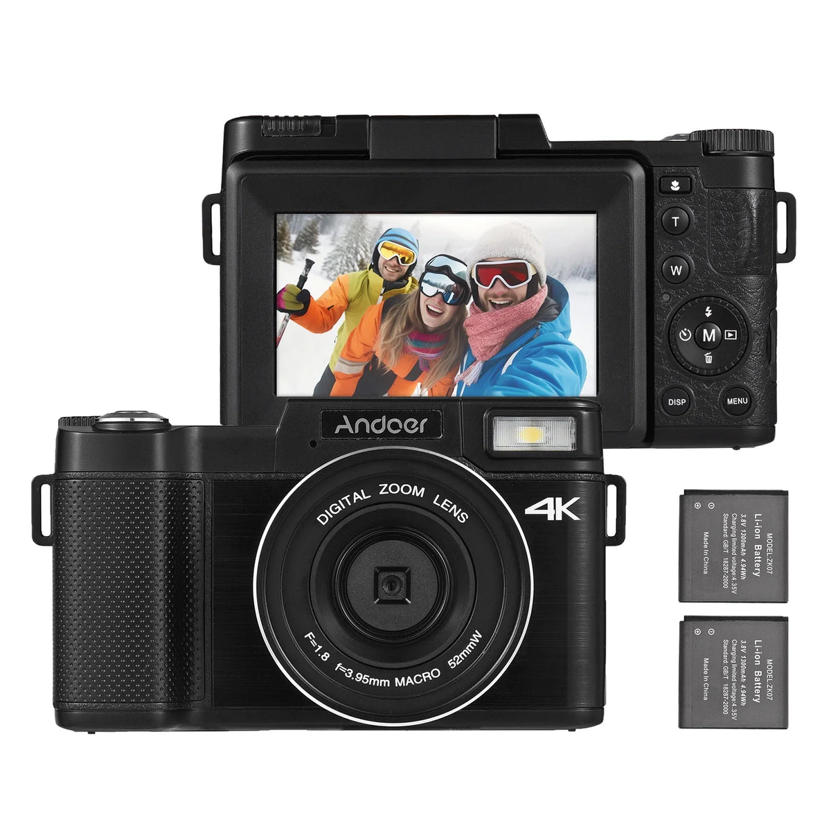 Andoer-2 Digital camera,TFT Rotatable Screen Rotatable Screen 48MP  16X Support 3.0-inch TFT Rotatable 2pcs Batteries Screen 48MP 4K Camera 3.0-inch TFT Portable Camera 3.0-inch 48MP 4K  dsfen