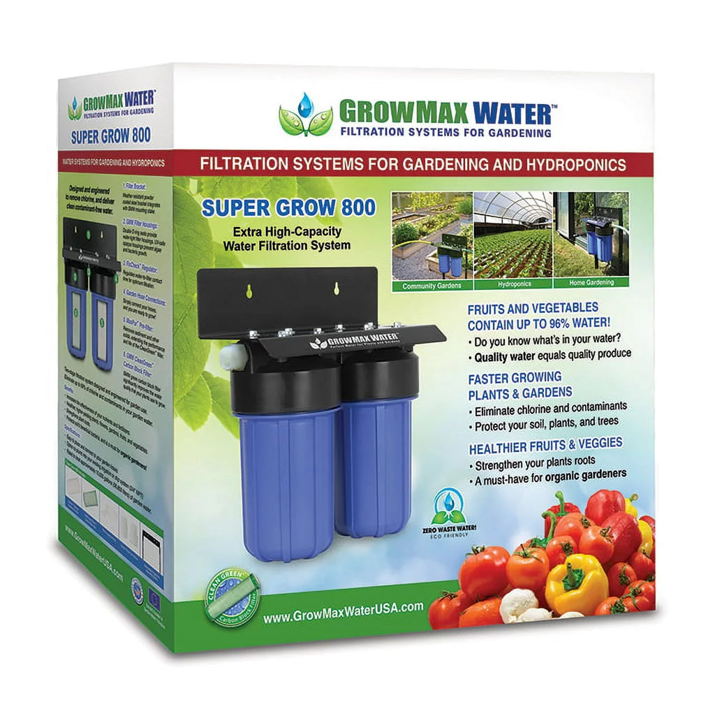 GrowMax SUPER GROW 800 - High-Capacity Garden aqua Filtration System - Eliminate up to 99% of Chlorine and Contaminants (15,000 gallons / 56,850 liters)