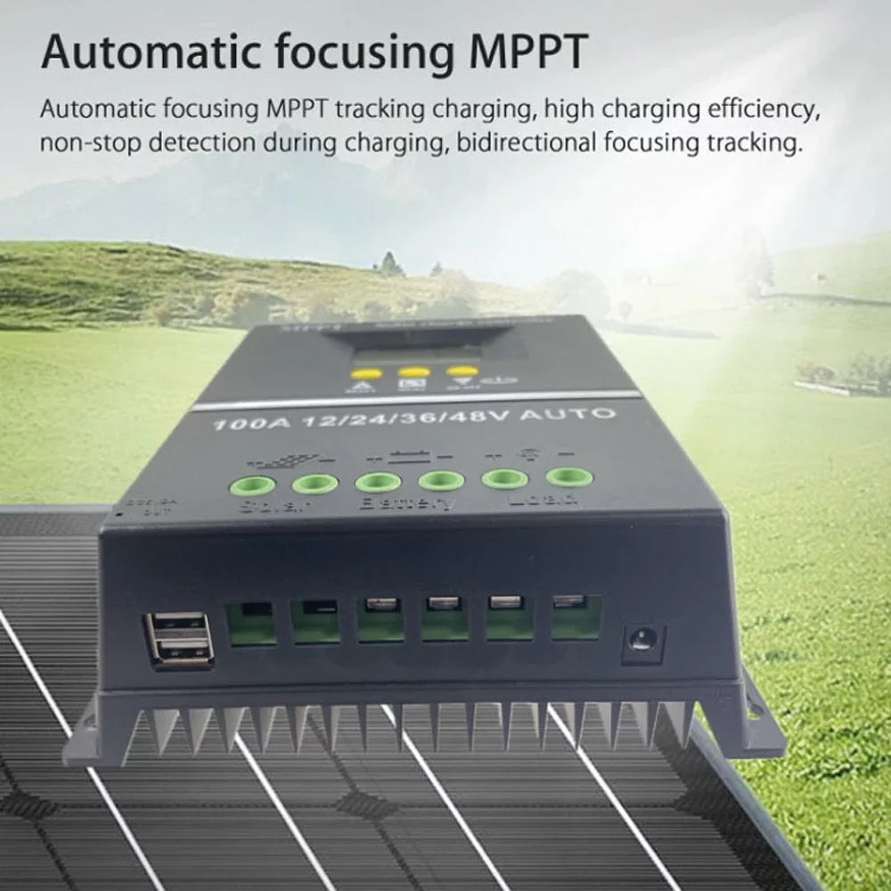 Lixada Solar Controller Automatic Voltage Identification for Rechargeable Battery Leadacid Cell LCD Display Off-grid Electrical Power Generating Systems