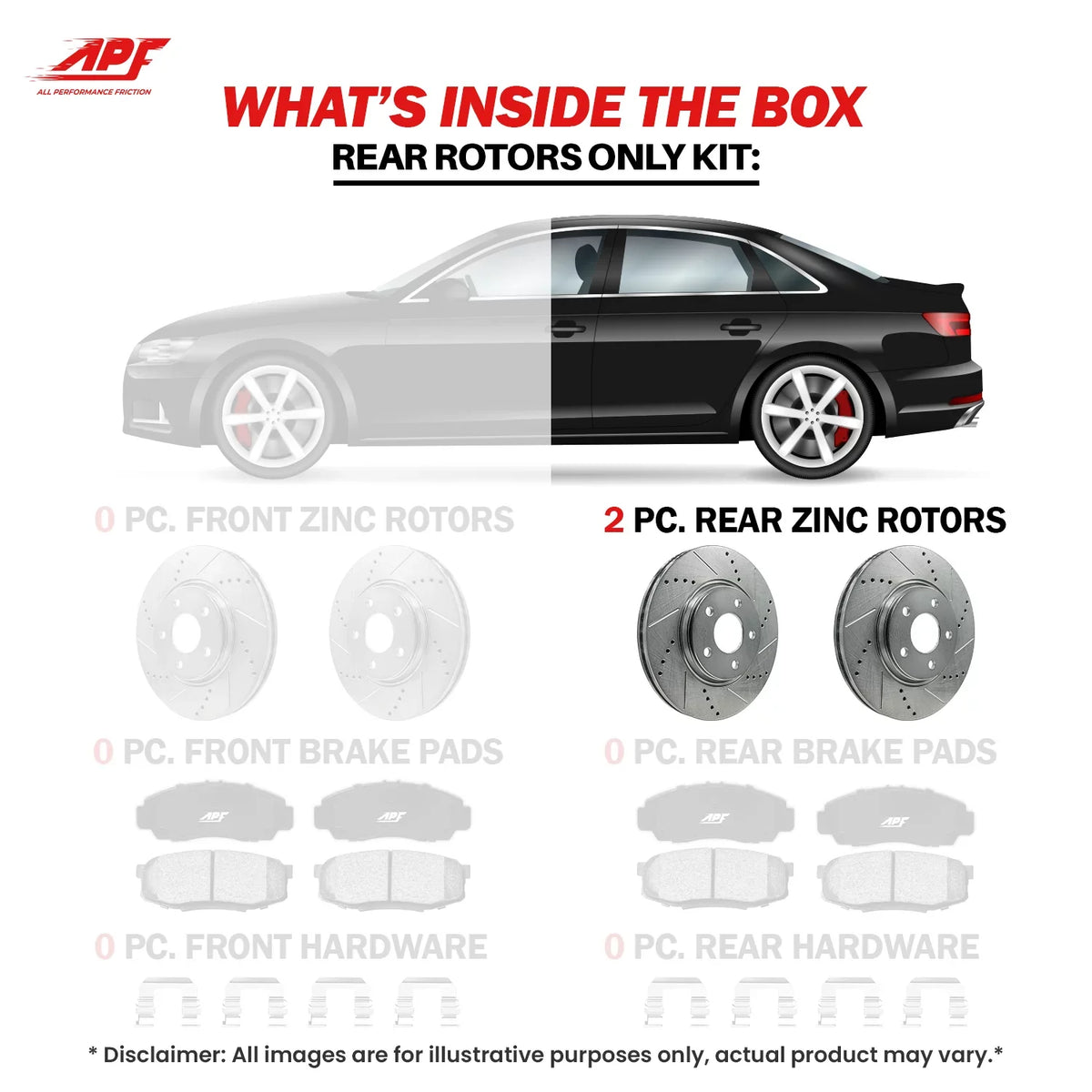 Rear Drill/Slot Zinc Brake Rotors For  Ranger 1998-2002