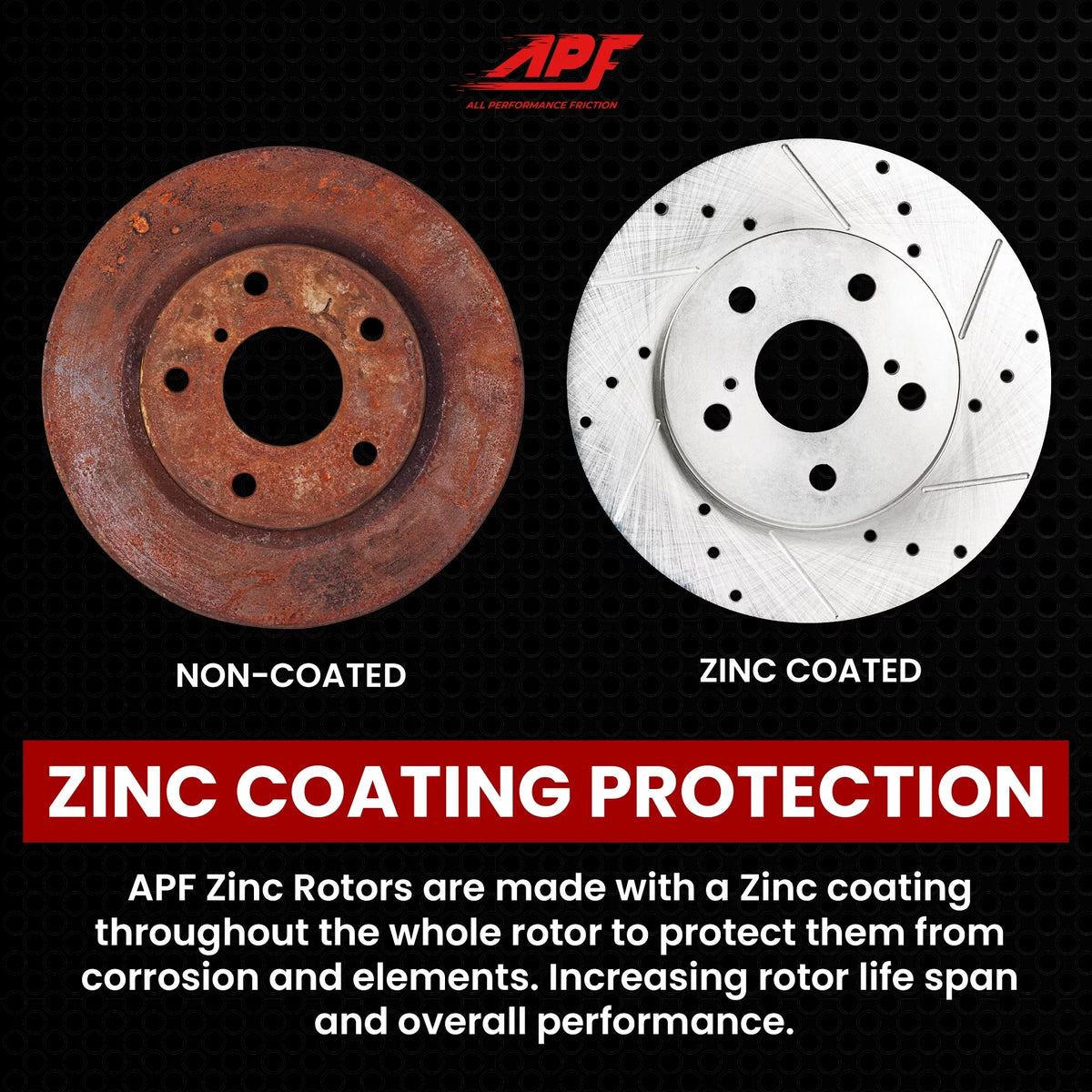 Rear Drill/Slot Zinc Brake Rotors For  Ranger 1998-2002