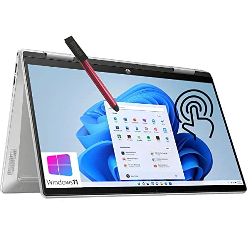 2022 Newest Pavilion x360 2-in-1 Laptop, 12th gen  10-Core i5-1235U, 14" FHD Touchscreen, 8GB DDR4 RAM, 2TB PCIe SSD, Backlit KB, Fingerprint Reader, Windows 11, broag 64GB Flash Stylus