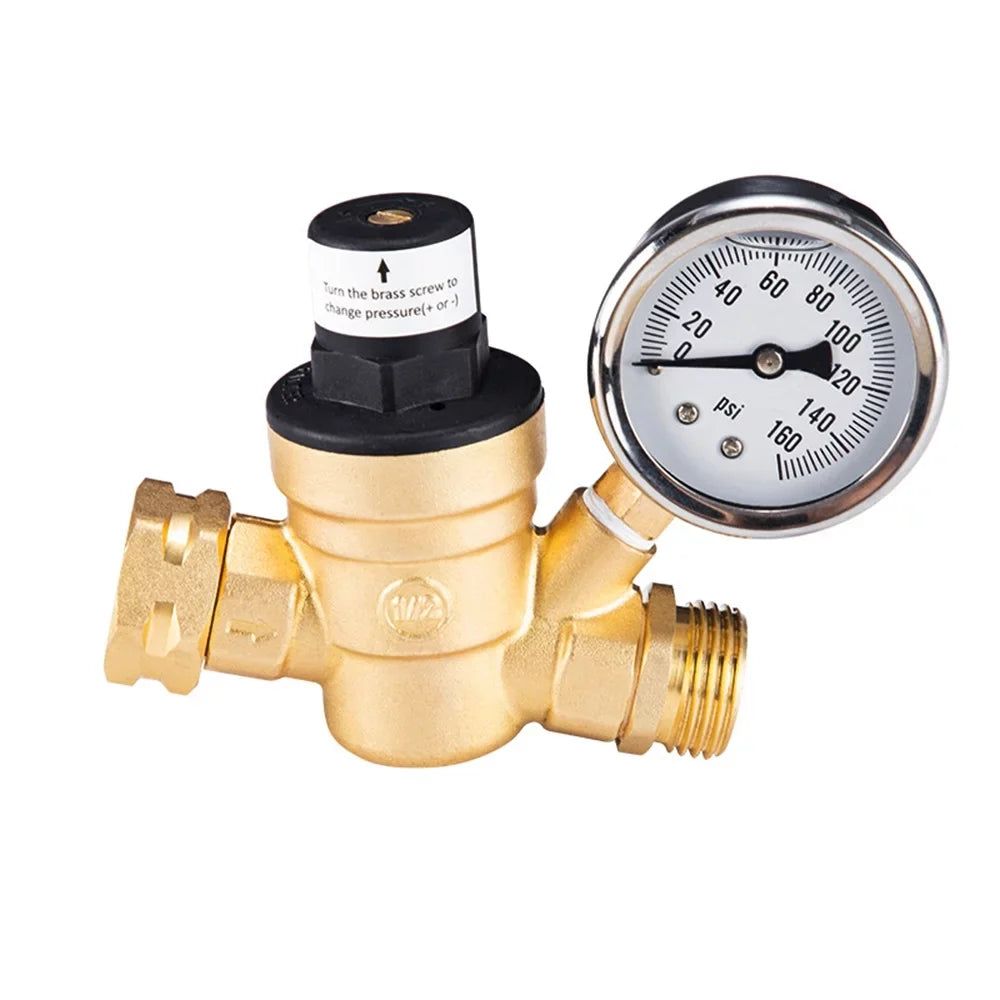 Andoer Valve,Reducer With 0-160psi With 0-160psi And Valve -free Brass 0-160psi And Inlet And Inlet Screened Inlet Screened Filter Brass Adjustable aqua Huiop Valve -free Brass aqua Pressure