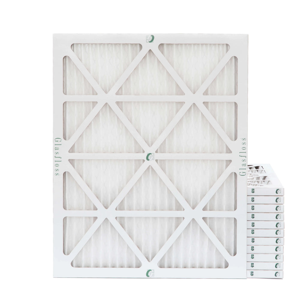 Actual Size: 17-1/2 x 19-1/2 x 7/8. 12 Pack of 18x20x1 MERV 13 Pleated Air Filters by Glasfloss