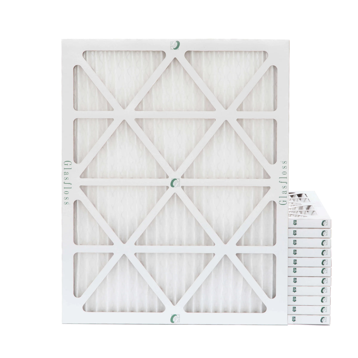 Actual Size: 17-1/2 x 19-1/2 x 7/8. 12 Pack of 18x20x1 MERV 13 Pleated Air Filters by Glasfloss
