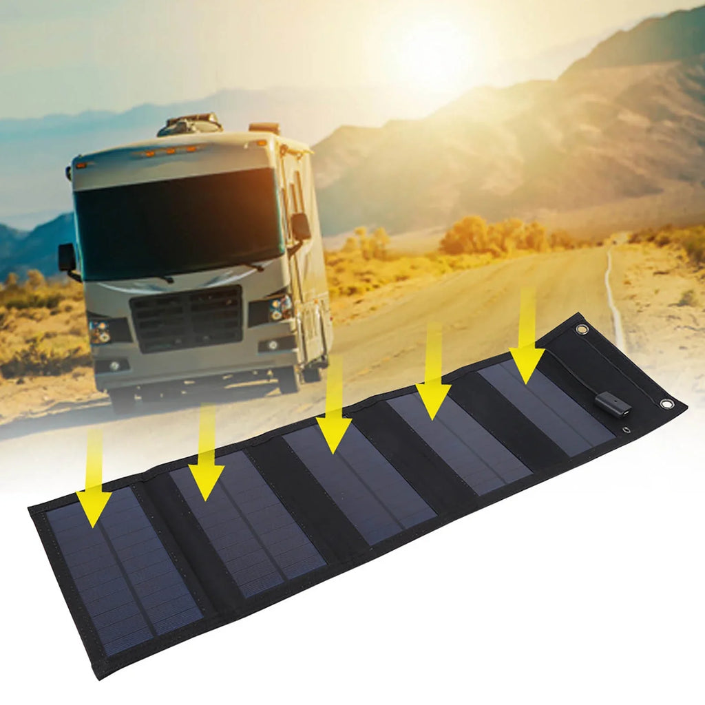 20W Waterproof Foldable Solar Panel Solar Power Charger USB Output for Mountaineering