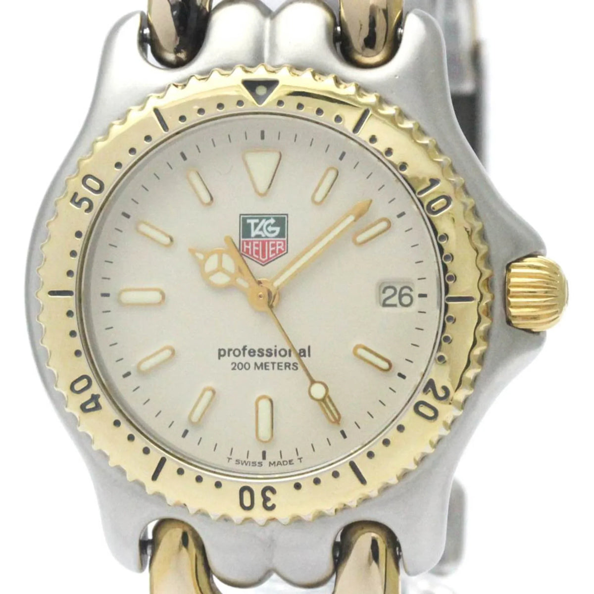 Pre-Owned Polished TAG HEUER Sel 200M Gold Plated Steel Mid Size Watch S95.713 BF568511 (Good)