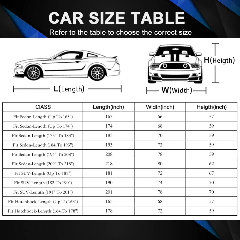 SUV Car shield Waterproof All elements , Size 1 FitSUV-Length up to 181 inch, Blue