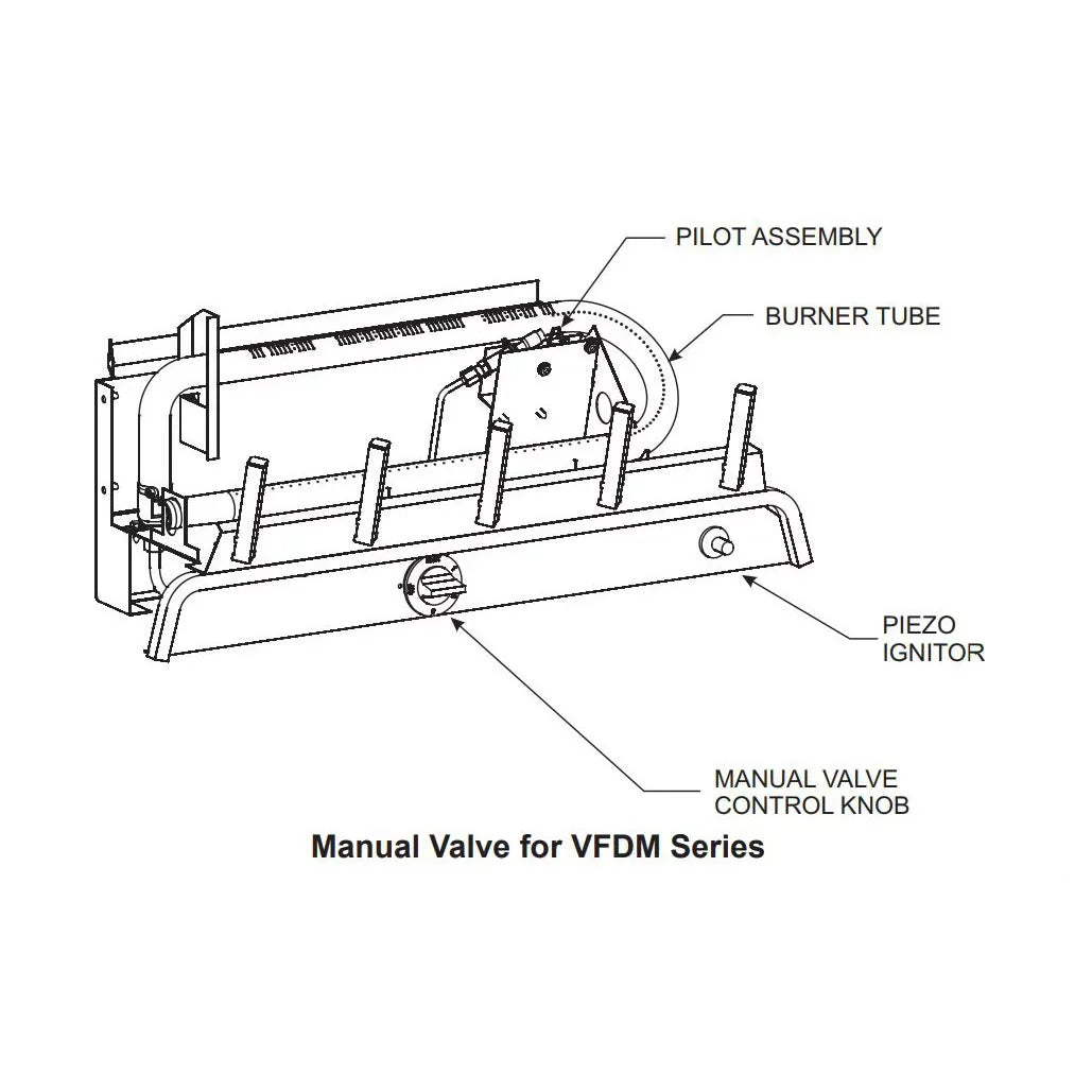 Manual Refractory Log Set with Vented & Vent-Free Burner, Natural Gas - 7 Piece. Empire  24 in