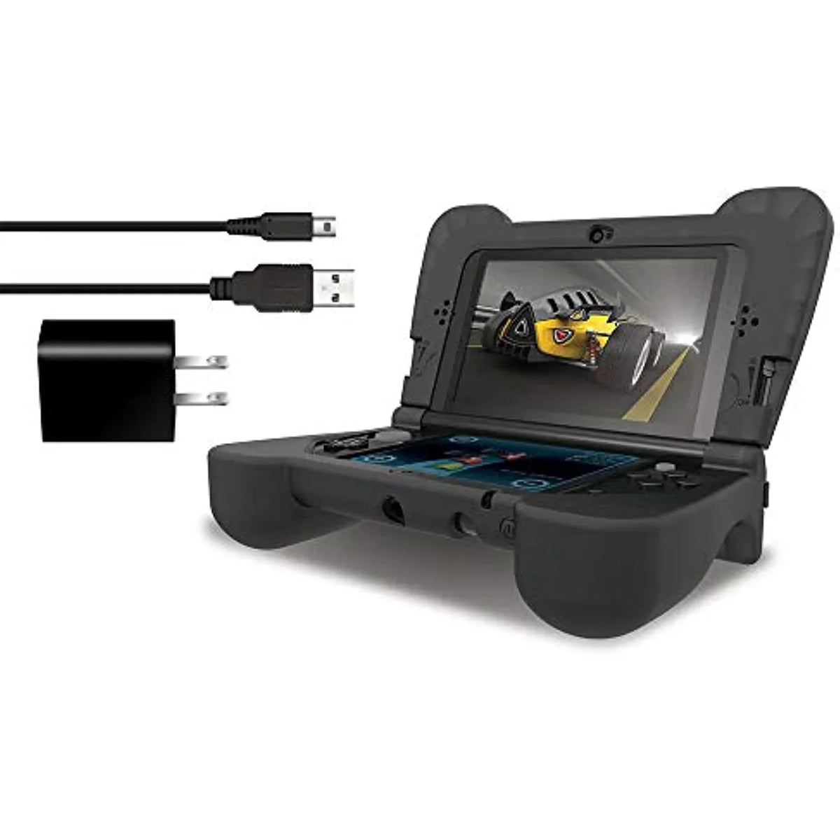 Dreamgear Power Play Kit Accessories: appropriate With Nintendo New 3Ds Xl, 3-In-1 Bundle, Soft Comfort Grip Case, Charging Cable, Ac Adapter, Black