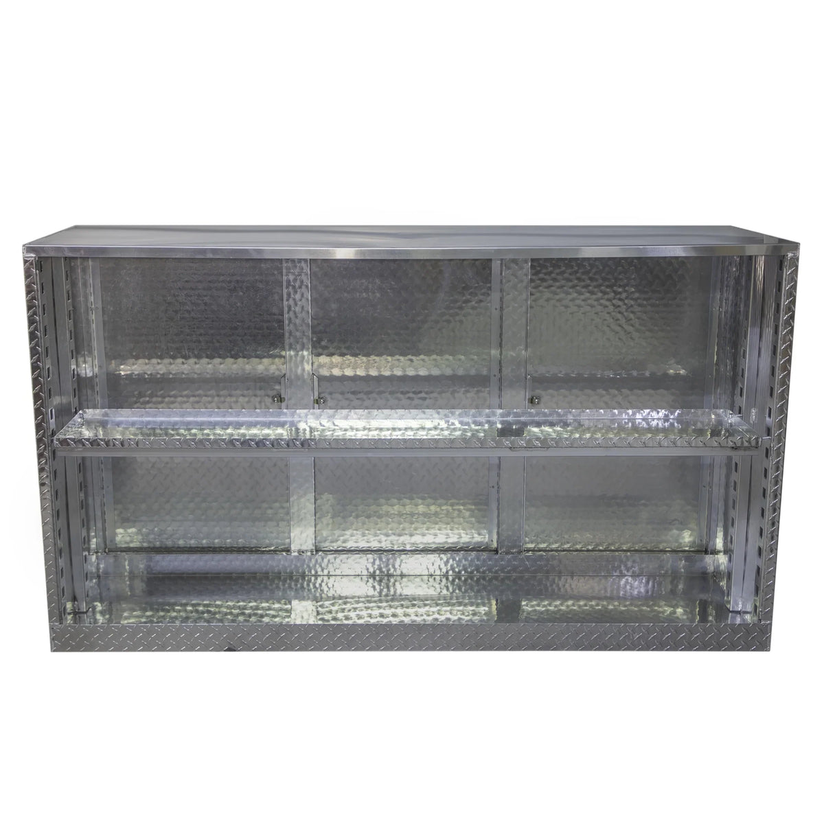 Extreme Max 5001.6418 Diamond Plated Aluminum Base Cabinet for Garage, Shop, Enclosed Trailer - 72", Silver