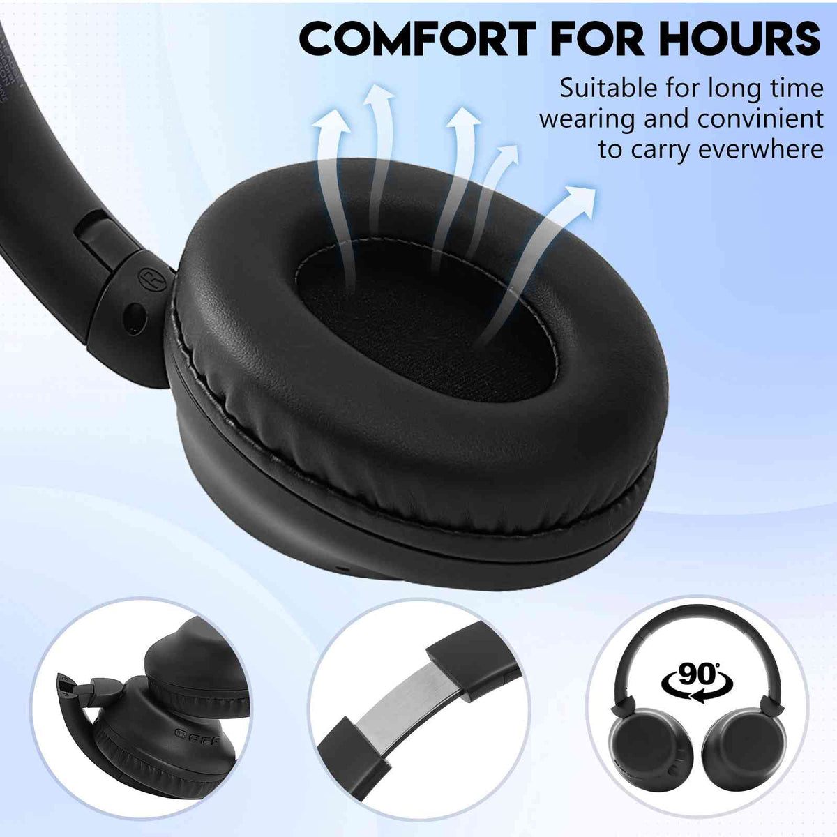 UrbanX Perfect Comfort 955 II Overhead Wireless Bluetooth Headphones For  Galaxy M01s Noise-Cancelling, with – Black
