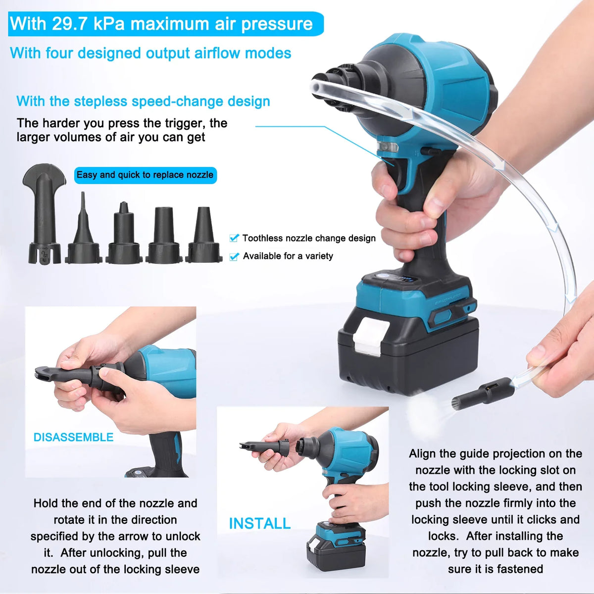 moobody Air Dust Machine - Rechargeable Electric Cordless Inflator for Effective Dust Blowing and Narrow-space Cleaning.