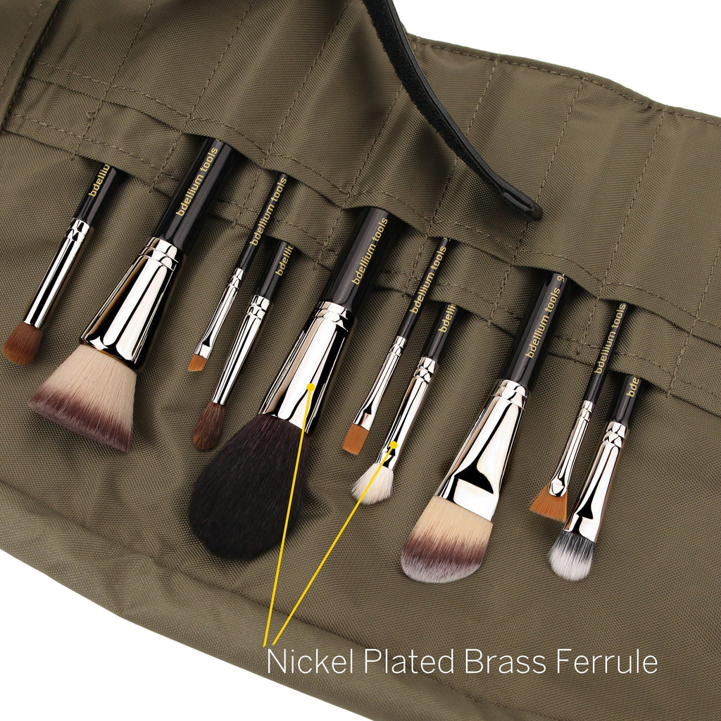 Brush Set with Roll-Up Pouch. Bdellium Tools Professional Makeup Maestro Series The Key Essential 10pc