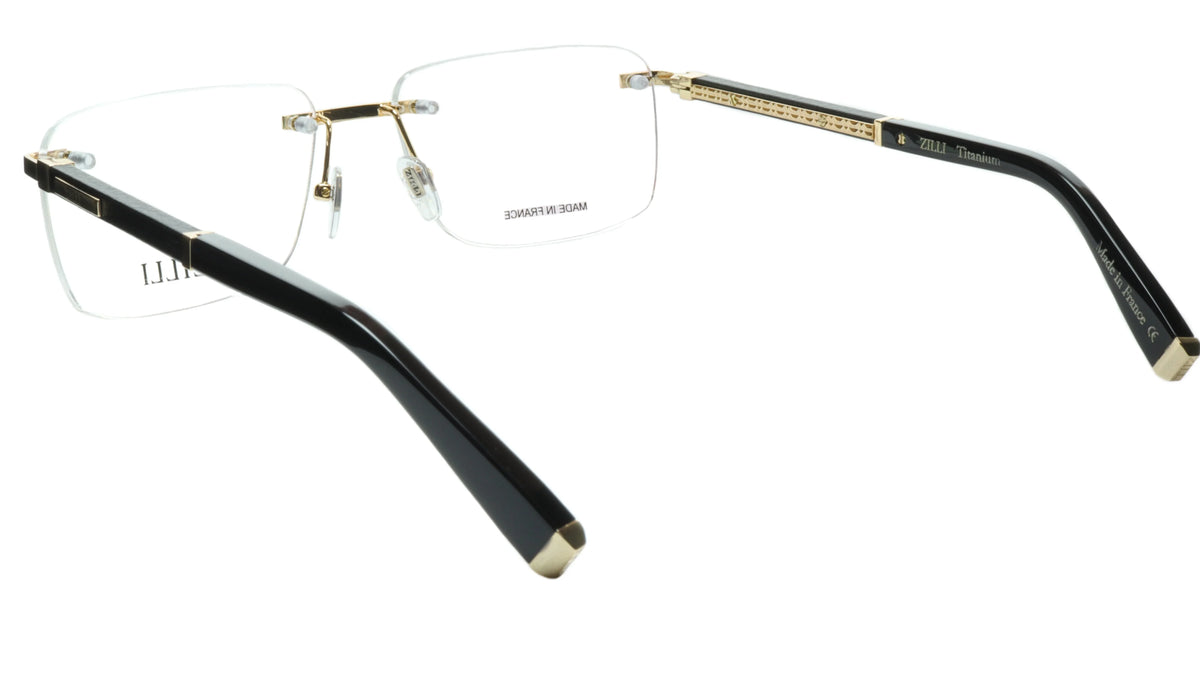 ZILLI Rimless Eyewear Made with Real Leather and High superior Titanium