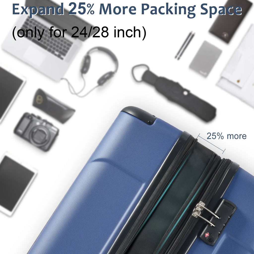 Hardside Expandable Luggage Double 360°Spinner Upright Hardshell Suitcase with TSA Lock Lightweight, Hardshell Luggage Spinner Suitcase, 20"