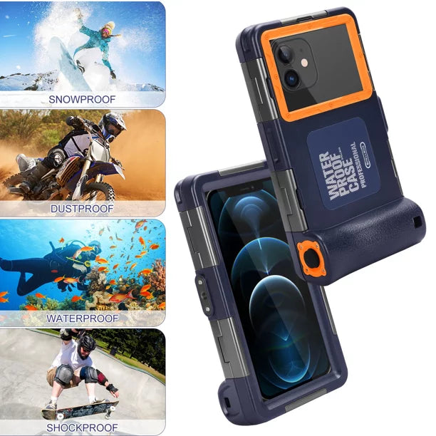 UrbanX Professional [15m/50ft] Swimming Diving Surfing Snorkeling Photo Video Waterproof Protective Case Underwater Housing for Oppo Reno6 And all Phones Up to 6.9 Inch LCD with Lanyard
