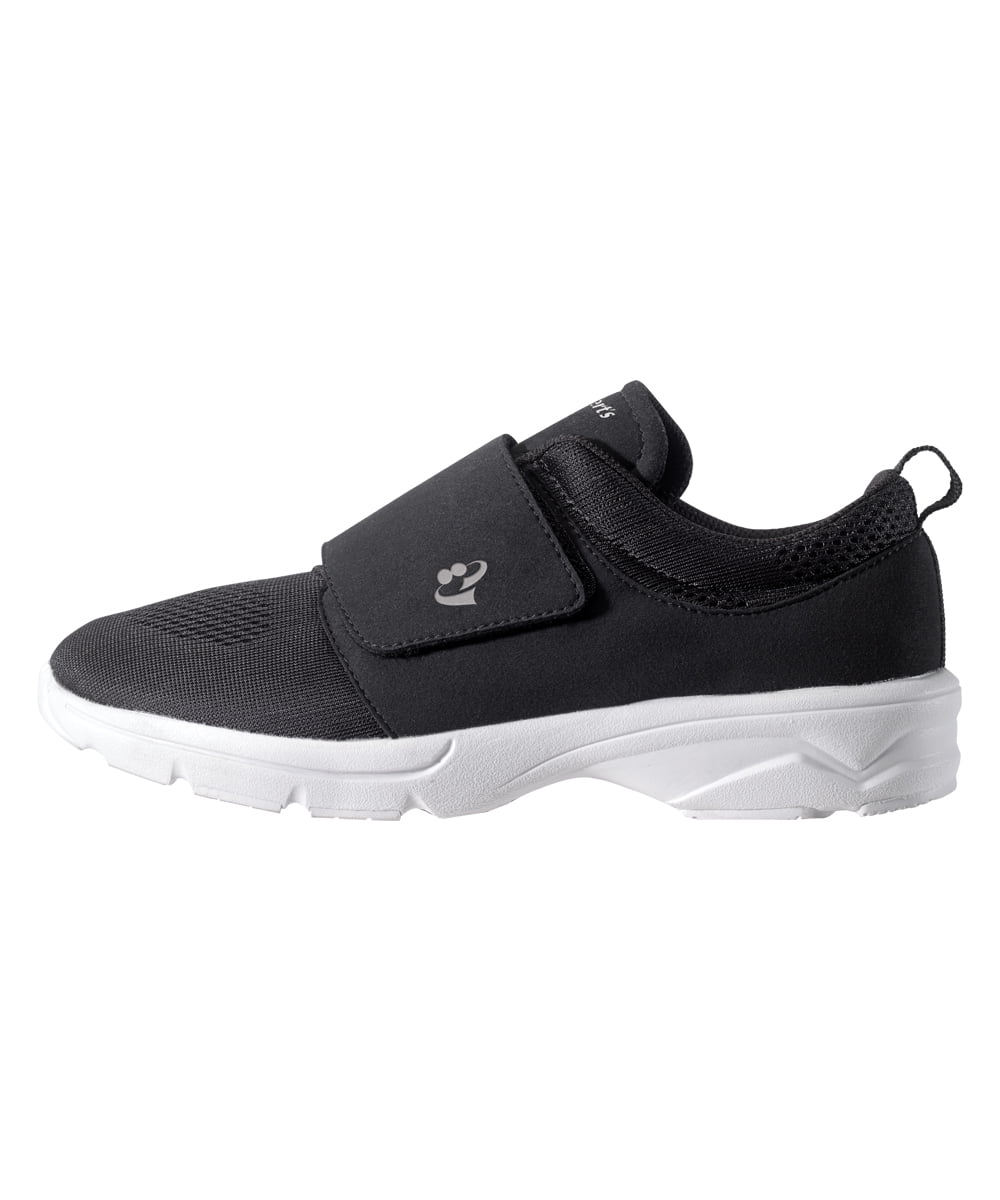 Women’s Lightweight Easy Walker Wide Shoes for Seniors, 6, Black