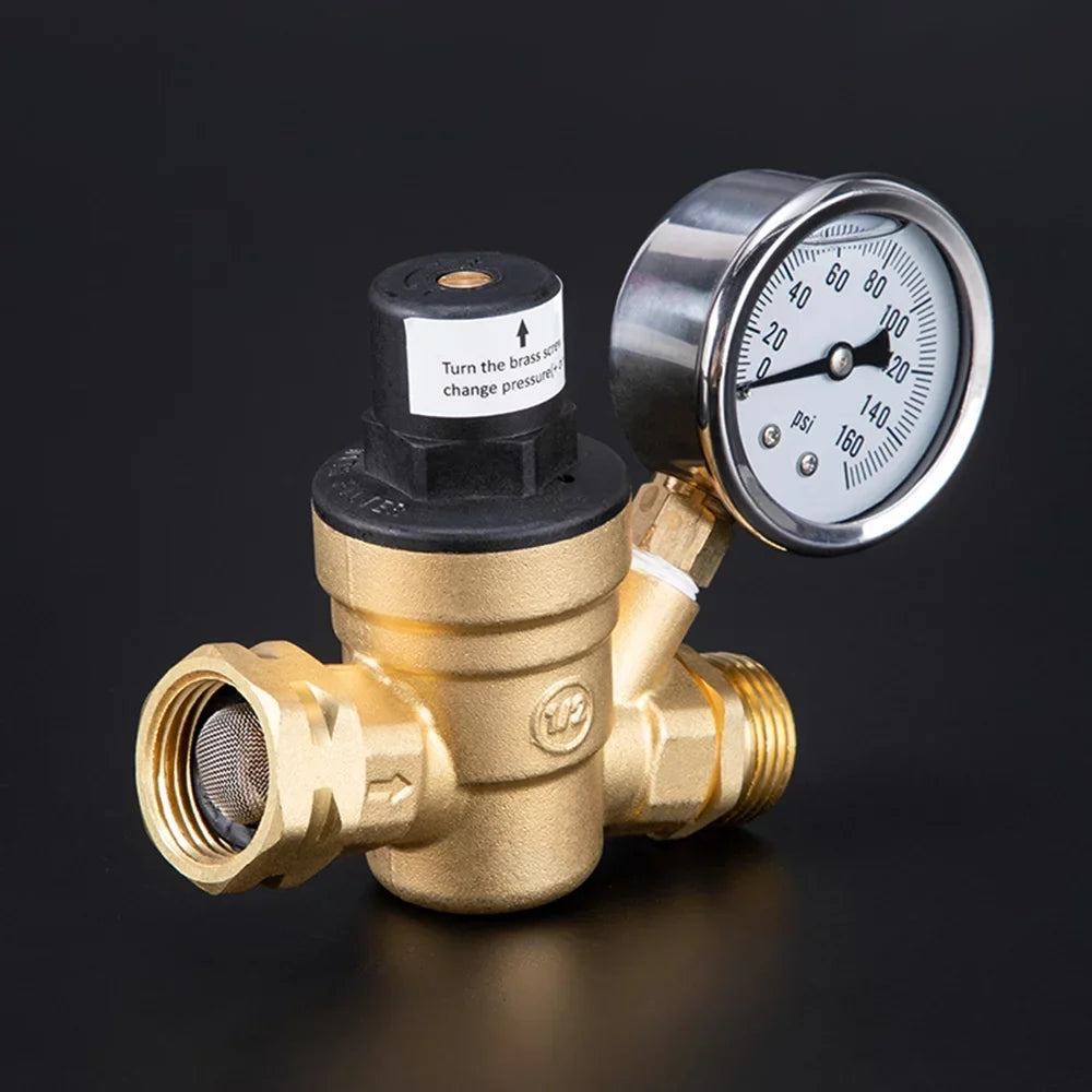 Andoer Valve,Reducer With 0-160psi With 0-160psi And Valve -free Brass 0-160psi And Inlet And Inlet Screened Inlet Screened Filter Brass Adjustable aqua Huiop Valve -free Brass aqua Pressure