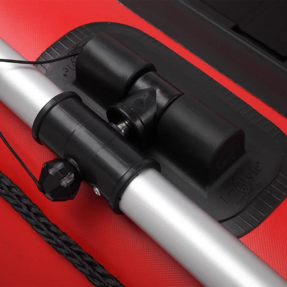 Campingsurvivals 10ft Thickened Inflatable ship, Rafting Boats with Oars and Air Pump, Red/Black