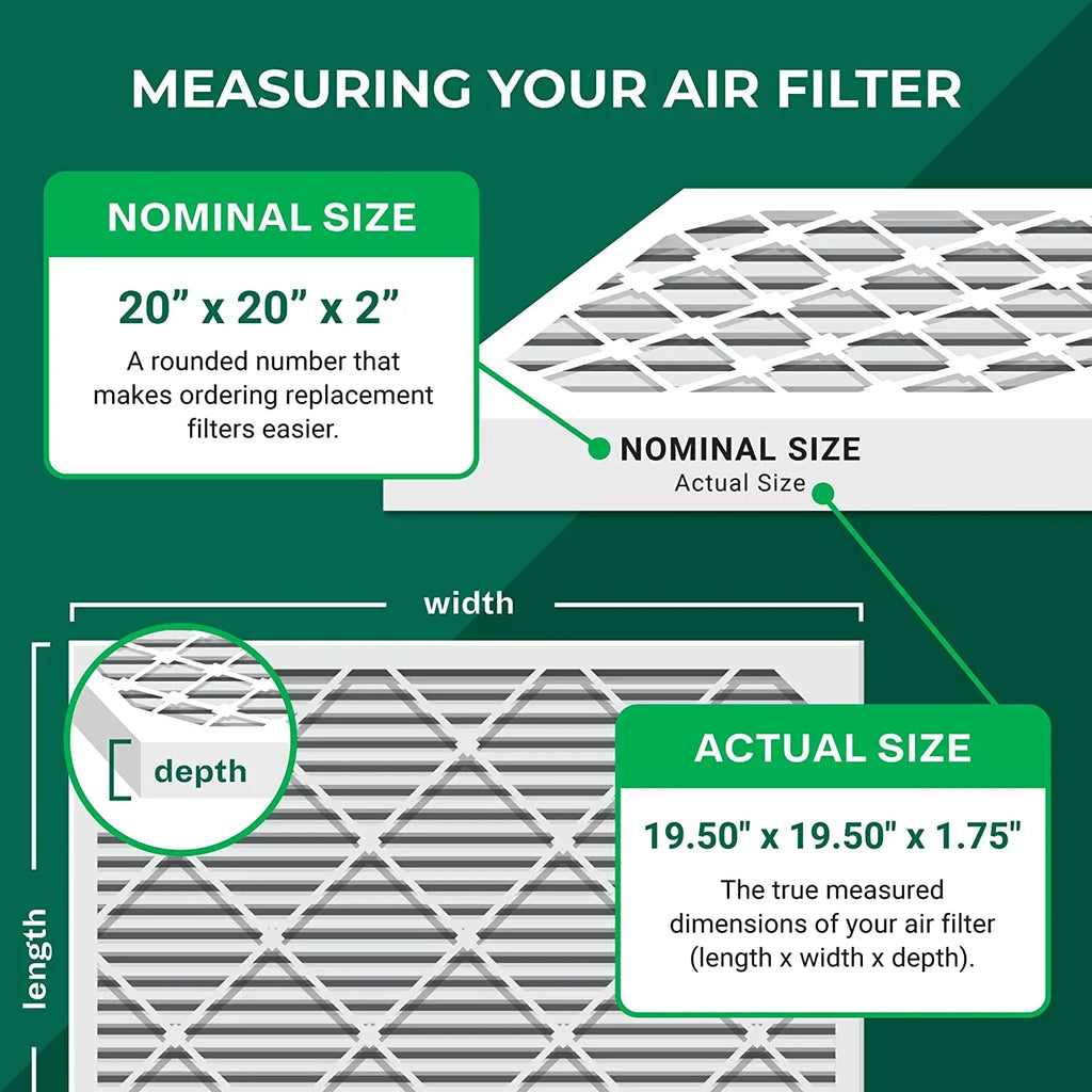 Filterbuy 20x20x2 MERV 13 Pleated HVAC AC Furnace Air Filters (4-Pack)