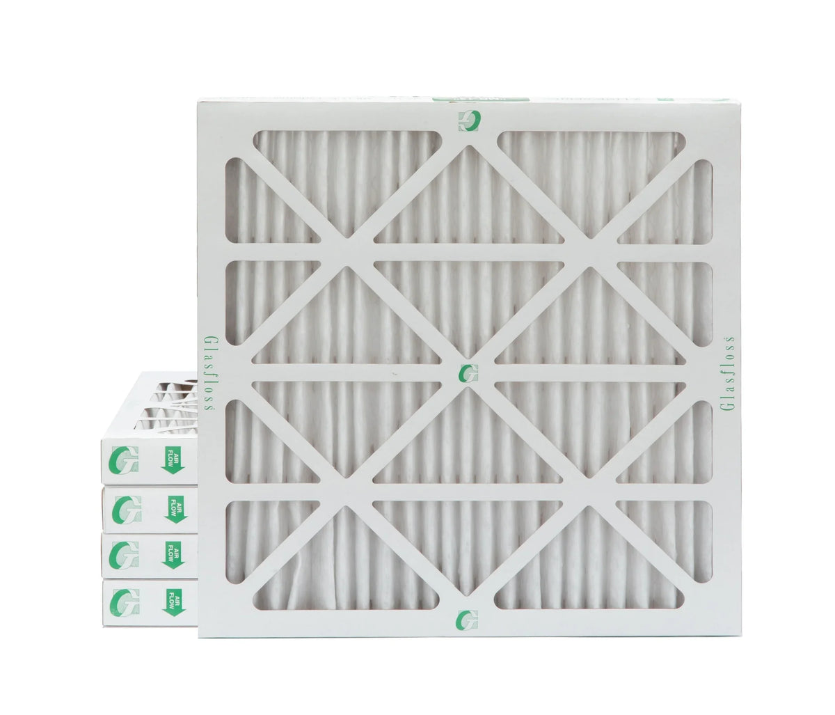 ( Quantity 5 ) Exact Size: 23-3/8 x 23-3/8 x 1-3/4. 24x24x2 MERV 10 Pleated HVAC Air Filters by Glasfloss