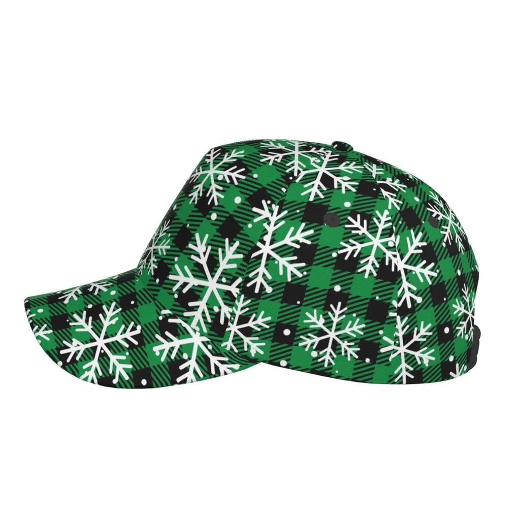 Balery Baseball Cap Adjustable Size for Running Workouts and Outdoor Activities All Seasons Dad Hat(Christmas Pattern At Buffalo Plaid)