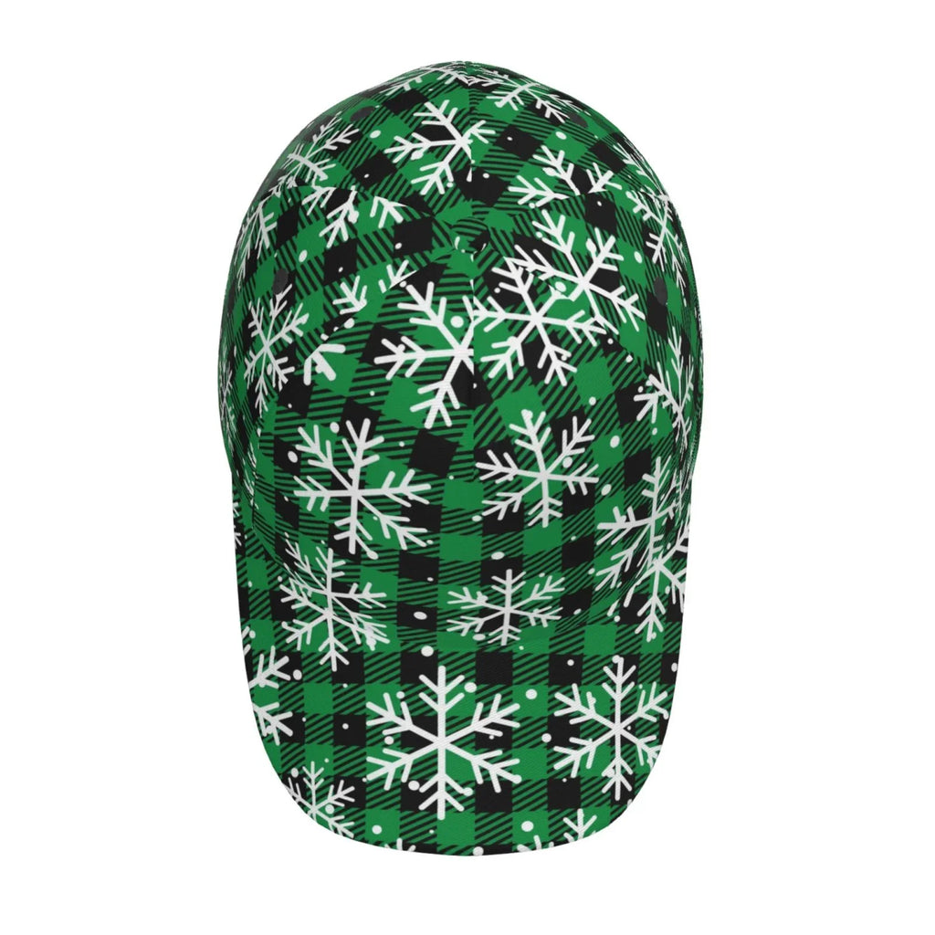 Balery Baseball Cap Adjustable Size for Running Workouts and Outdoor Activities All Seasons Dad Hat(Christmas Pattern At Buffalo Plaid)