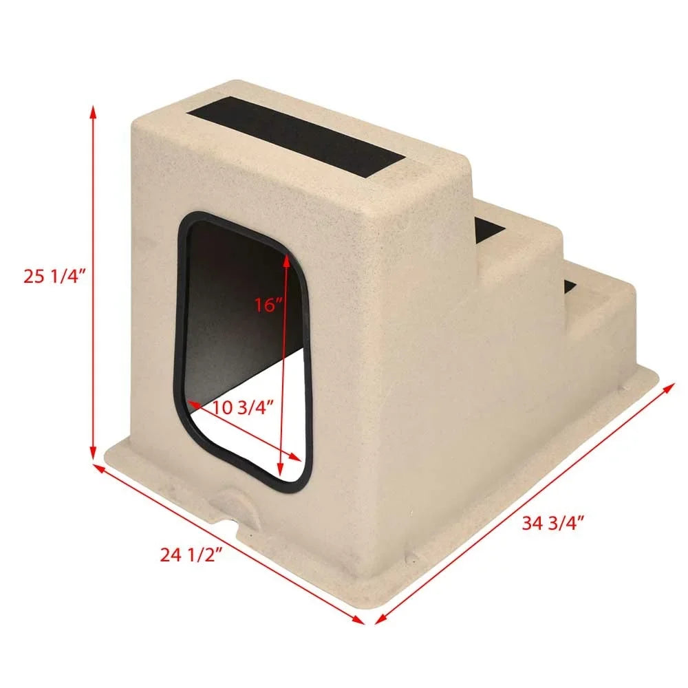 Taylor Made vessel Dock Step 44300 | Triple Tread Sandstone Polyethylene