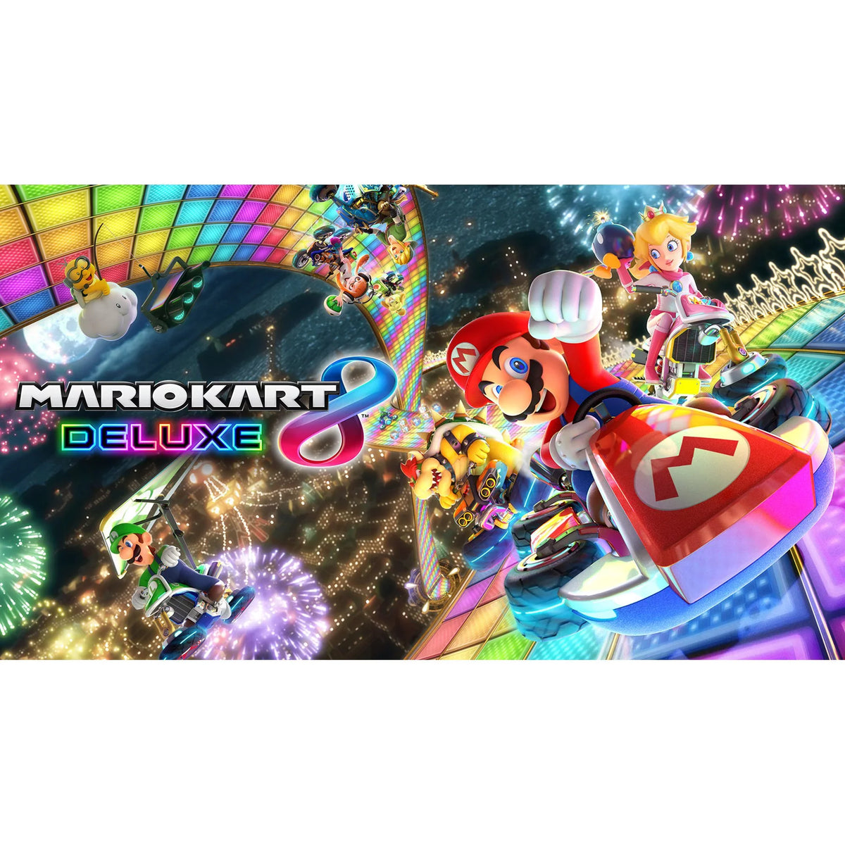 Nintendo Switch Joy-Con Neon Blue/Red Console Bundle: Mario Kart 8 Deluxe Full Game Download | 3 Months Nintendo Switch Online Membership |  with Mazepoly Accessories