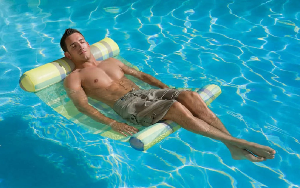 Swim Central 54" Plaid Extra Large aqua Hammock 1-Person Swimming Pool Lounger - Green/Blue
