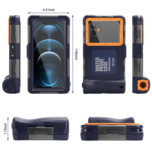 UrbanX Professional [15m/50ft] Swimming Diving Surfing Snorkeling Photo Video Waterproof Protective Case Underwater Housing for Oppo Reno6 And all Phones Up to 6.9 Inch LCD with Lanyard