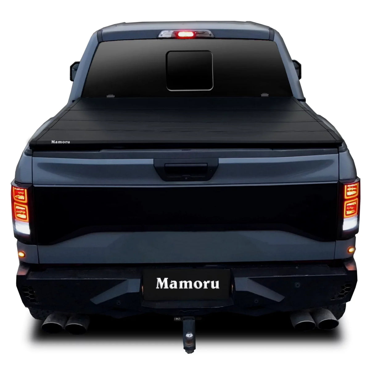 Mamoru Hard FRP Quad-Fold Solid Tonneau protector appropriate with 2016 2017 2018 2019 2020 2021 2022 2023 Tacoma 6' / 73.7" Truck Bed wrap | Fit for Deck Rail System