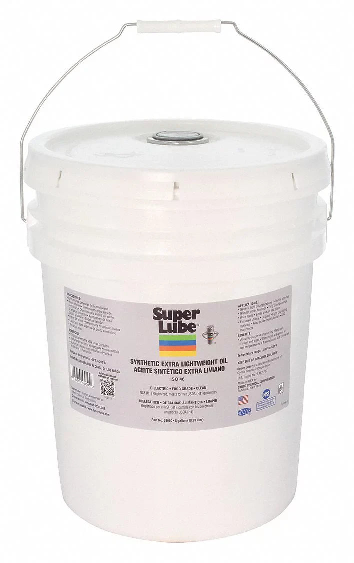 Super Lube Synthetic Oil,ISO 46, 5 gal,Pail  53050