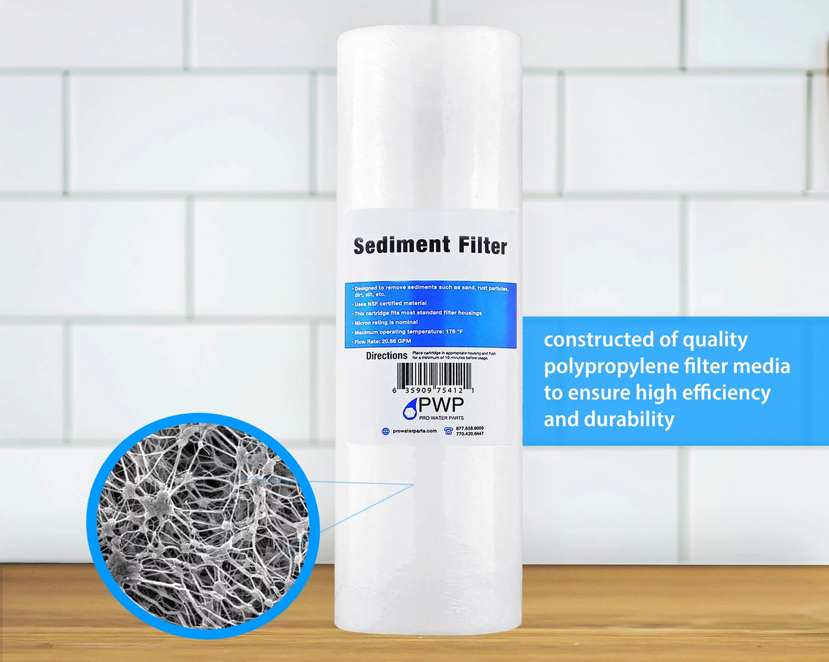Sediment Melt Blown aqua Filter Cartridge Standard 4.5x10" 1 Micron 4 Pack