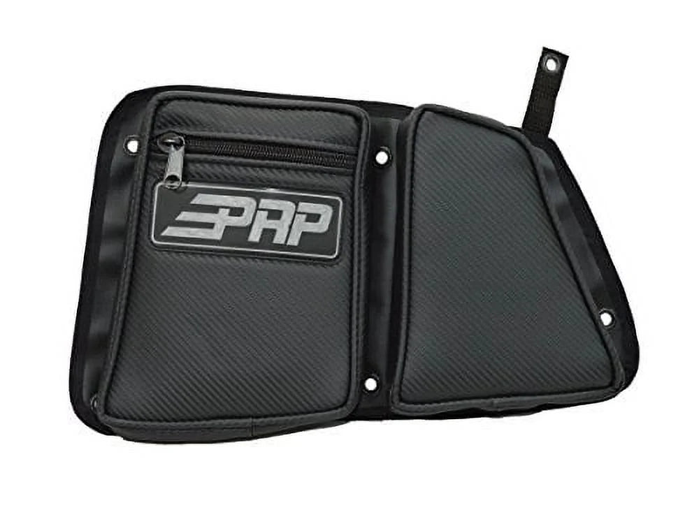 PRP Seats E40-210 Carbon Fiber Rear Door Side Storage Bag with Knee Pad, Black
