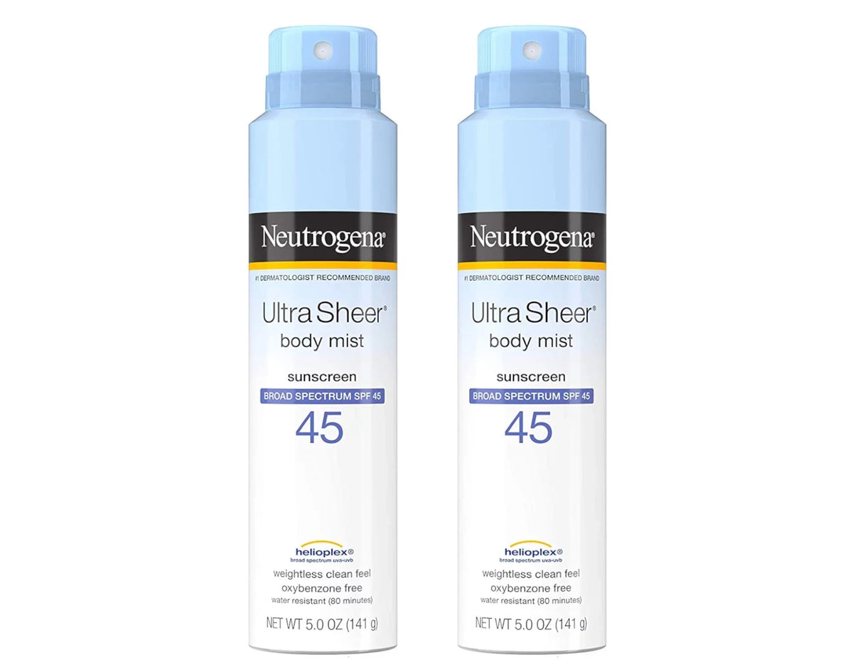 Neutrogena Ultra Sheer SPF 45 Body Mist Full Reach Spray, 5 Ounce