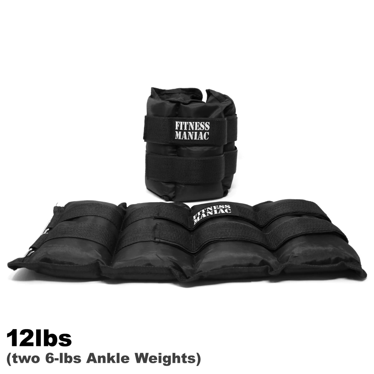 Fitness Maniac Ankle Weights Leg protected Adjustable Strap Home Gym Strength Training 12 lbs