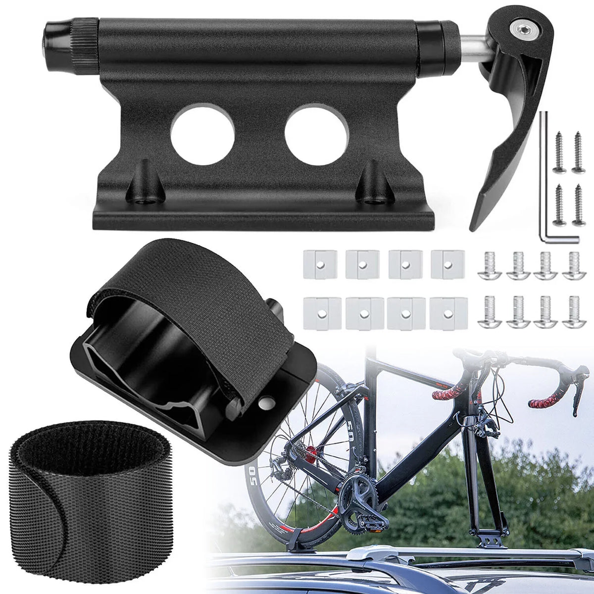 Bike Block Fork Mount Set Heavy-Duty QR Fork Mount Holder Pickup Truck Bed Rack