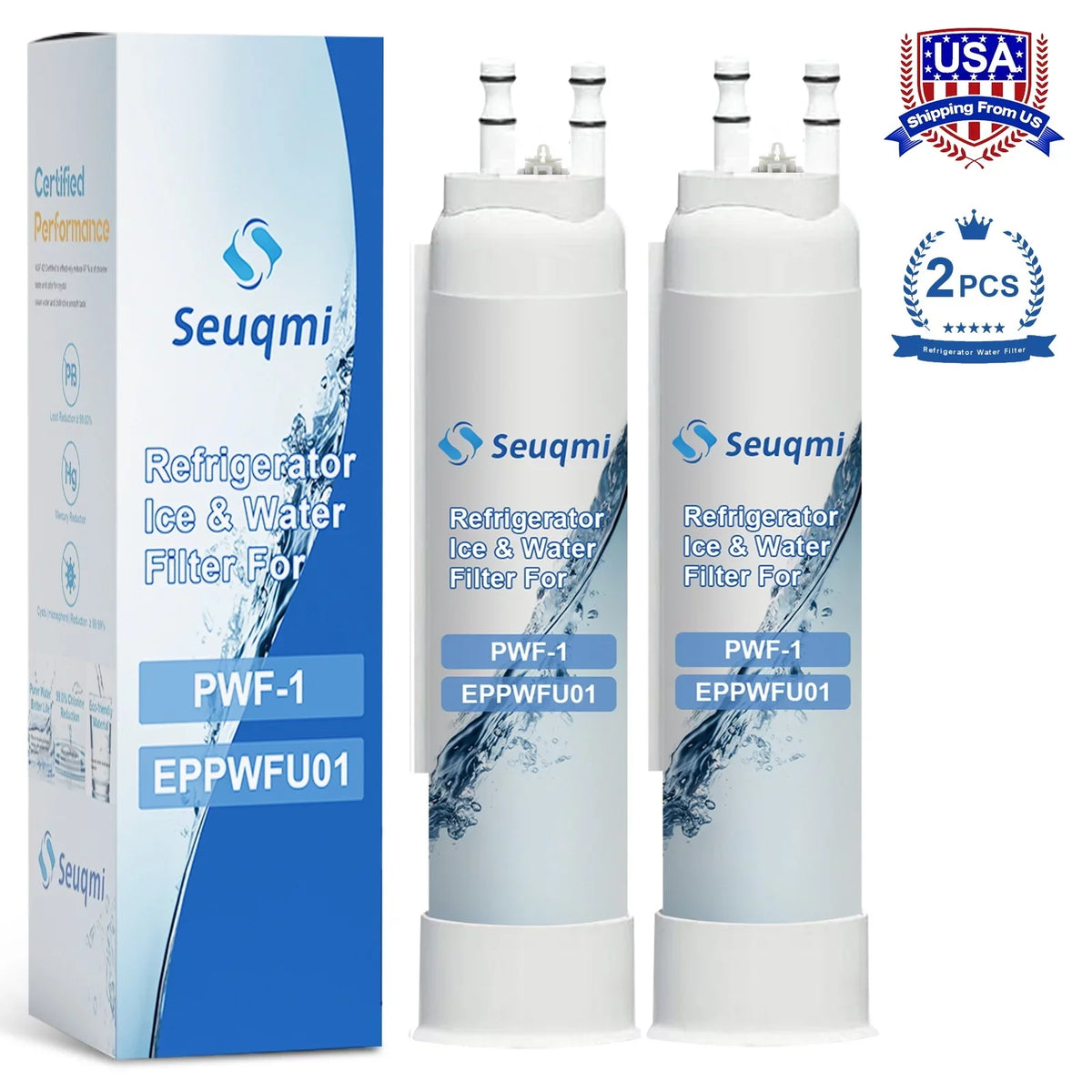 2Pack Seuqmi brand liquid and ice filters are appropriate with Frigidaire®PurePour PWF-1 FPPWFU01